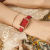 瑞尼达官方女士手表简约气质女表品牌正品名牌ins风防水红色皮带