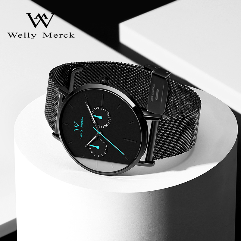 威利默克WM手表男士十大品牌超薄瑞士学生潮流DW石英腕表非机械表